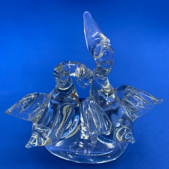 Crystal Glass Double Swans Paperweight Paradies - Picture 11 of 12